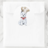 Sticker Rond West Highland White Terrier Chef (Sac)