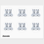 Sticker Rond West Highland White Terrier Twins ! (Feuille)