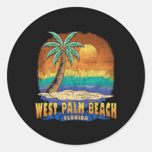 Sticker Rond West Palm Beach Floride Vintage Souveni dévêtu