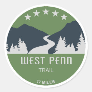 Sticker Rond West Penn Trail Pennsylvanie