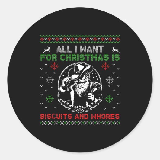 Sticker Rond Western Biscuits And S Christmas Quote  (Devant)
