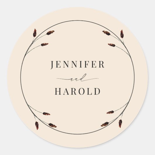 Sticker Rond Western Boho Farm Mariage (Devant)