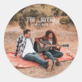 Sticker Rond Western Couple Photo Wedding (Devant)