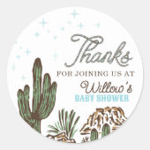 Sticker Rond Western Cowboy Boy Baby shower Favoriser (Devant)