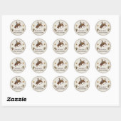 Sticker Rond Western Cowboy fête d'anniversaire (Feuille)