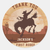 Sticker Rond Western Cowboy fête d'anniversaire (Devant)