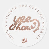 Sticker Rond Western Cowboy Pays Mariage rustique (Devant)