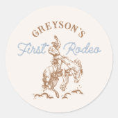 Sticker Rond Western Cowboy Premier Rodéo 1er Anniversaire (Devant)