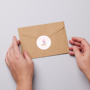 Sticker Rond Western Cowgirl Coquette Adresse de retour