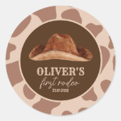 Sticker Rond Western First Rodeo Wild West Cowboy 1er anniversa (Devant)