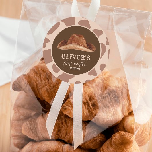 Sticker Rond Western First Rodeo Wild West Cowboy 1er anniversa