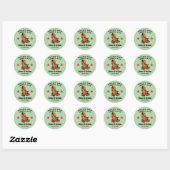 Sticker Rond Western Floral Cowboy Boot Mariage campagnard rust (Feuille)