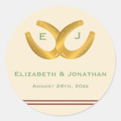 Sticker Rond Western Horseshoe Mariage (Devant)