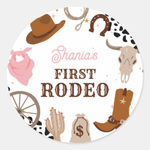 Sticker Rond Western Premier Rodéo Wild West Girl Premier anniv