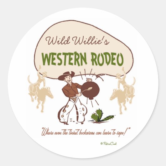 Sticker Rond "Western Rodeo" rétro (Devant)