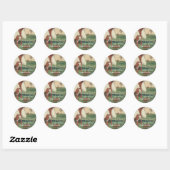 Sticker Rond Western Saddle Rustic Horse Mariage (Feuille)