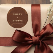 Sticker Rond Western Tooled Rustic Terracotta Cream Wedding