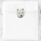Sticker Rond Westie avec effet texture (Sac)