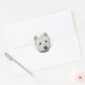 Sticker Rond Westie avec effet texture (Enveloppe)