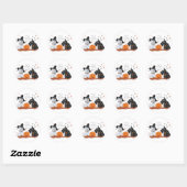 Sticker Rond Westie et Ecosse Halloween (Feuille)