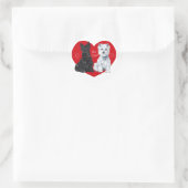 Sticker Rond Westie et Scottie Valentine (Sac)