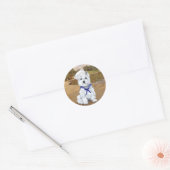 Sticker Rond Westie et voiliers (Enveloppe)