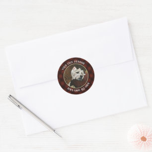 Sticker Rond Westie sur canapé