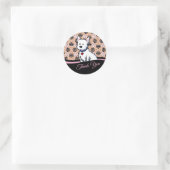 Sticker Rond Westie Terrier Merci (Sac)