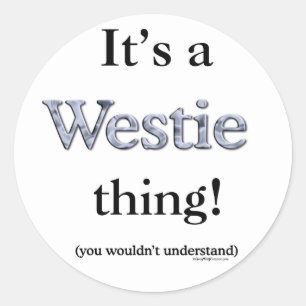 Sticker Rond Westie Thing