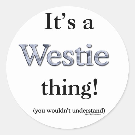Sticker Rond Westie Thing (Devant)