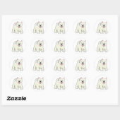 Sticker Rond Westie West Highland White Terrier (Feuille)
