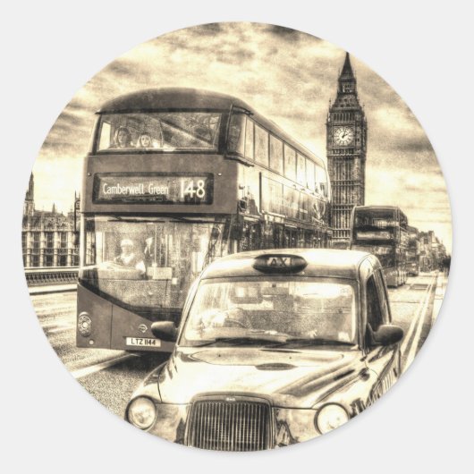 Sticker Rond Westminster Bridge Londres (Devant)