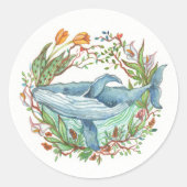 Sticker Rond Whale Garden (Devant)
