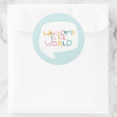 Sticker Rond Whalecome To The World Welcome Baby (Sac)