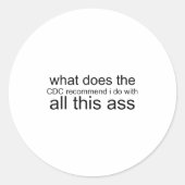 Sticker Rond What Does The C Recommend I Do With All This (Devant)