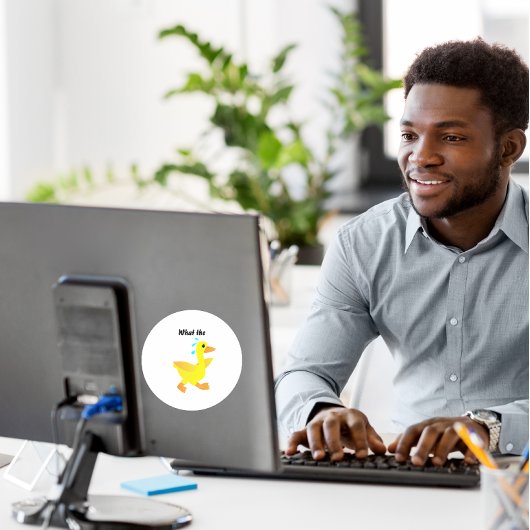 Sticker Rond What the Duck?