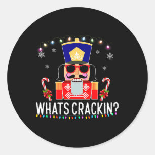 Sticker Rond Whats Crackin Fun Christmas Nutcracker Cadeau