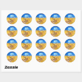 Sticker Rond Wheatfield with Crows (1890) Van Gogh Fine Art (Feuille)