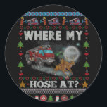 Sticker Rond WHERE MY HOSE FIREFIGHTER Ugly Christmas Sweater<br><div class="desc">WHERE MY HOSE AT FIREFIGHTER Ugly Christmas Sweater</div>