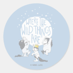 Sticker Rond Where The Wild Things Are Moon & Stars