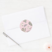 Sticker Rond Where the Wild Things Are Pink Star Pattern (Enveloppe)