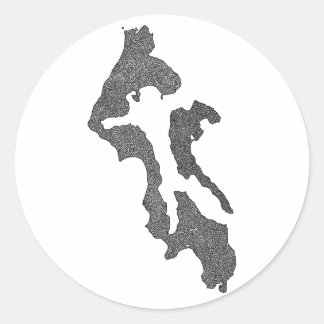 Sticker Rond Whidbey Island Island County Map Design