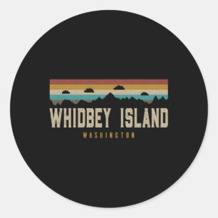 Sticker Rond Whidbey Island Mountains Randonnée Washington