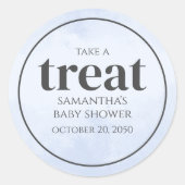 Sticker Rond Whimsical Blue Water Summer Pool Treat (Devant)