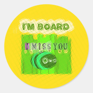 Sticker Rond Whimsical Bored, mais la pensée de vous