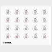 Sticker Rond Whimsical Butterflies in a Jar - Address (Feuille)