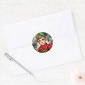 Sticker Rond Whimsical Cartoon Elf | Christmas (Enveloppe)