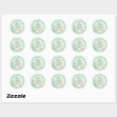 Sticker Rond Whimsical Citrus & Green flower Wedding (Feuille)