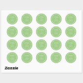 Sticker Rond Whimsical Citrus Green Wavy Border Wedding (Feuille)