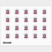 Sticker Rond Whimsical de cupcake de fraise personnalisée (Feuille)